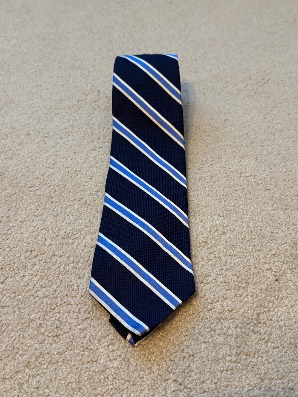 Brooks Brothers Striped 100% Silk Tie 59” Proudly Made in New York Blue